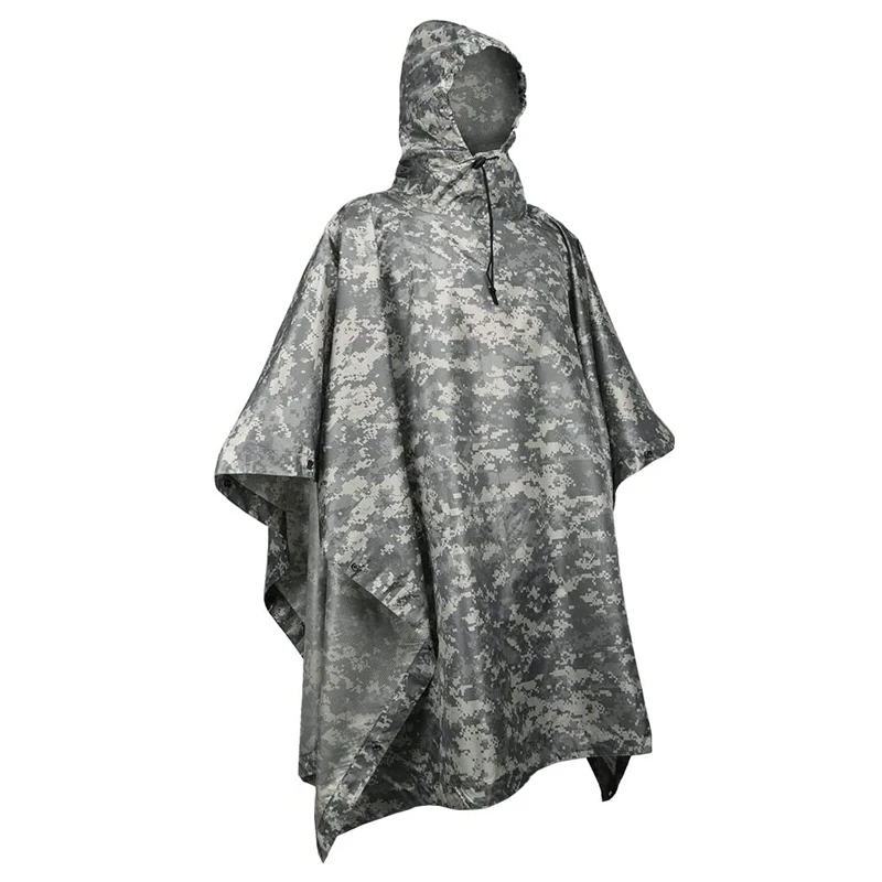 

Silent Camouflage Poncho Three-in-one Mountaineering Multi-functional Thin Waterproof Canopy Environmental Protection Raincoat