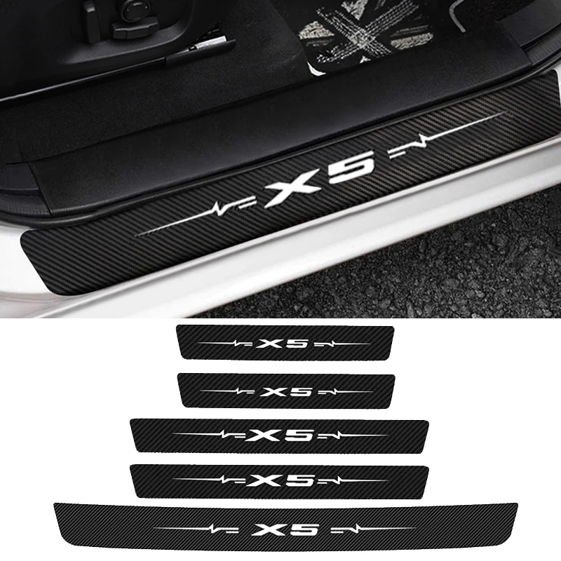 

Автомобильное переднее и заднее освещение, внутреннее украшение для Bmw X5, защита от царапин с логотипом, защитная пленка на порог двери багажника