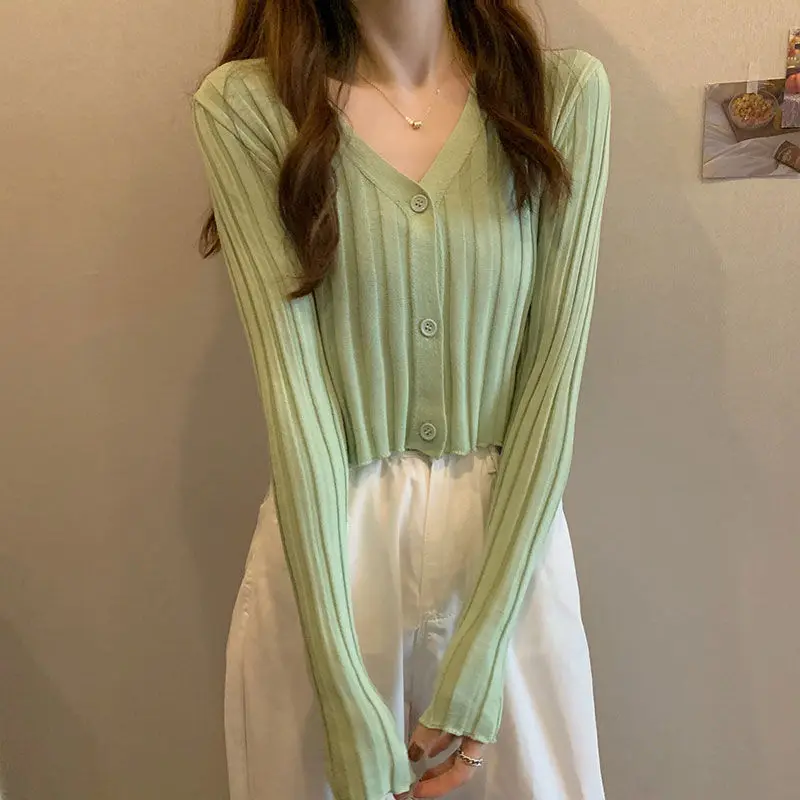 Женские свитера кардиган на весну и осень 2022 вязаный женский |