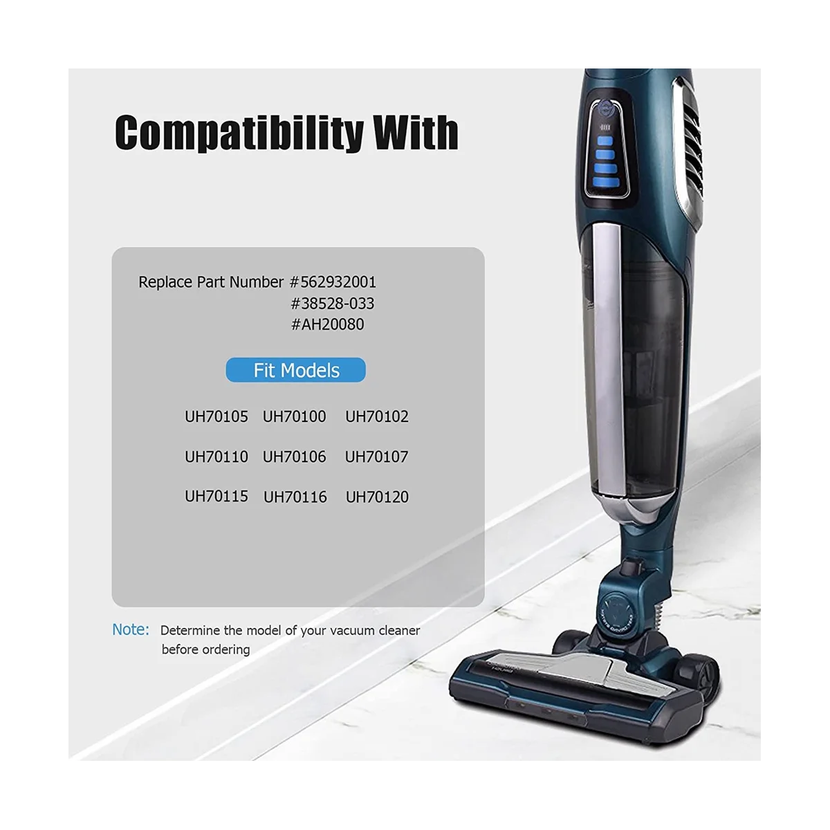 562932001 38528- Вакуумный ремень для ветровой воронки без мешка вертикальный UH70105 UH70100