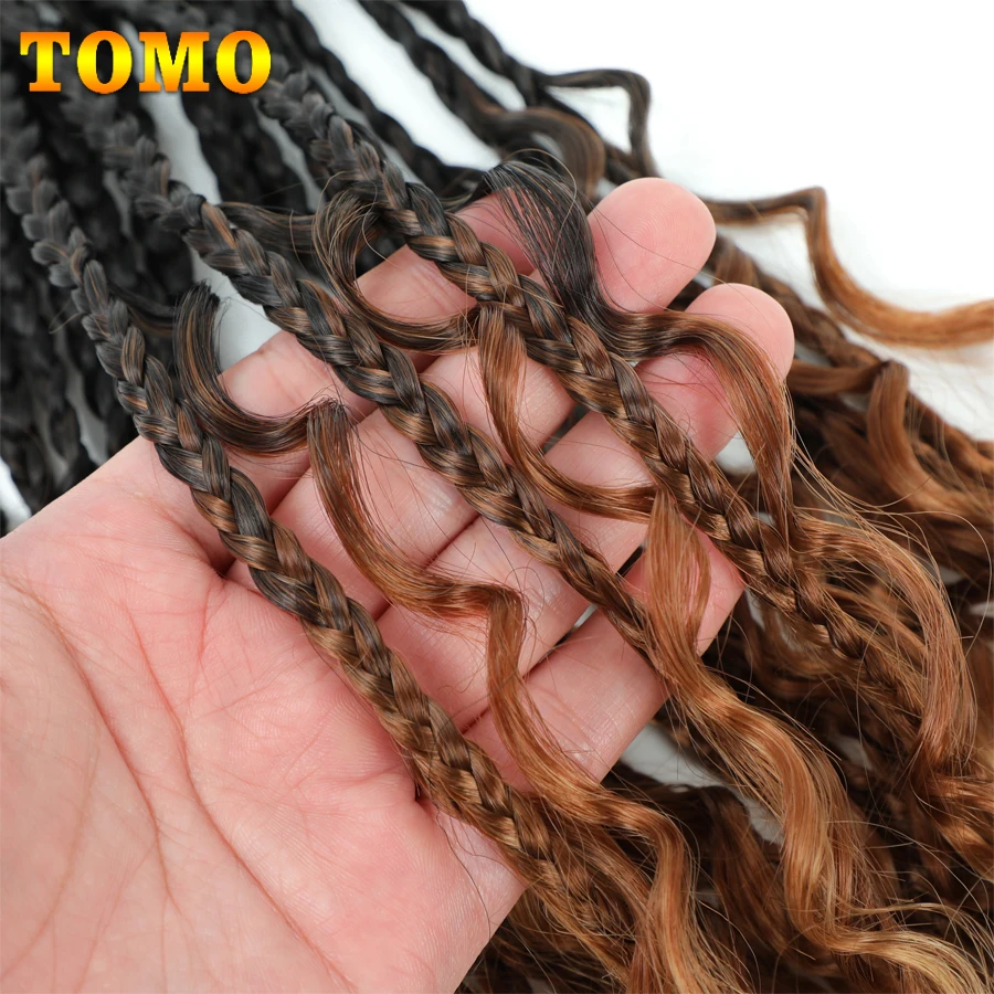 Вязаные косы TOMO Boho Box 14 18 дюймов богини Синтетические Искусственные волосы для