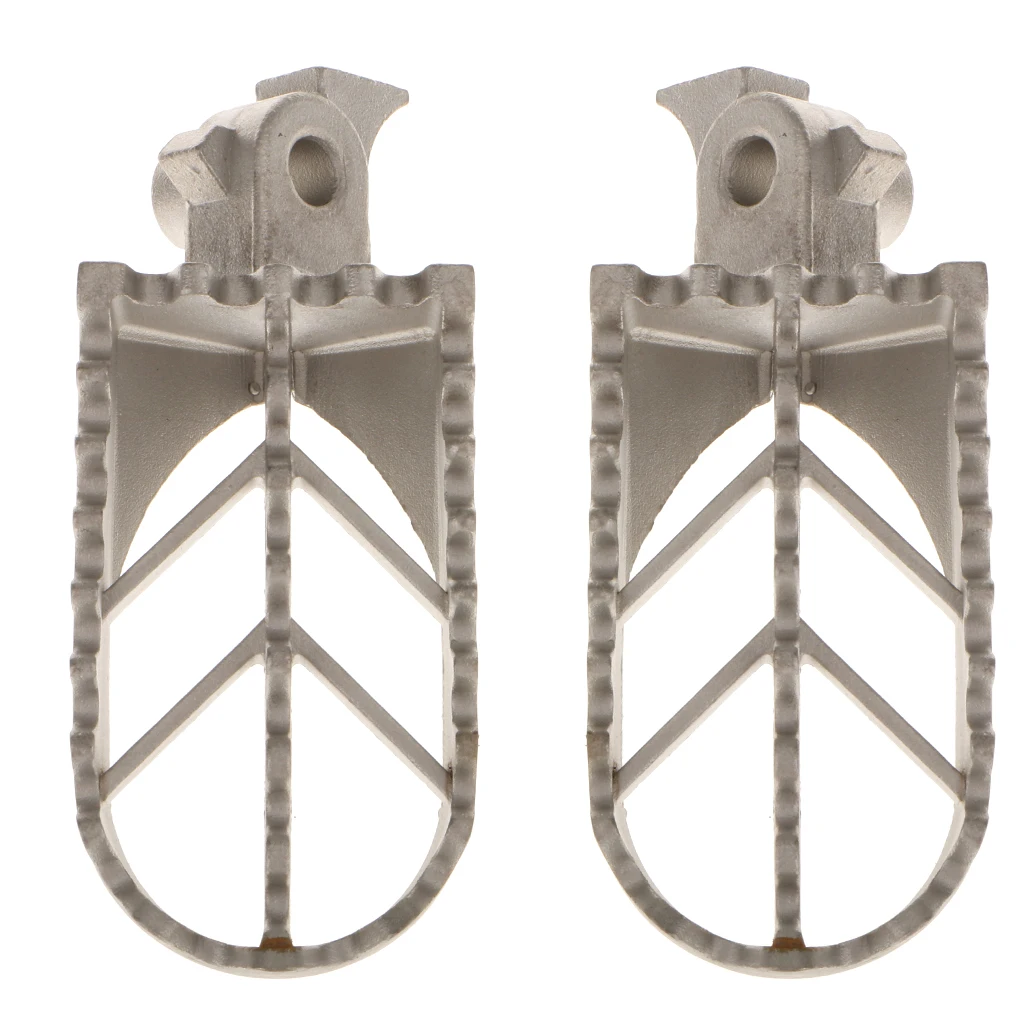 

Motorcycle Anti- Steel Foot Pedals Pads Cover Set for Kawasaki Dirt Bike Silver