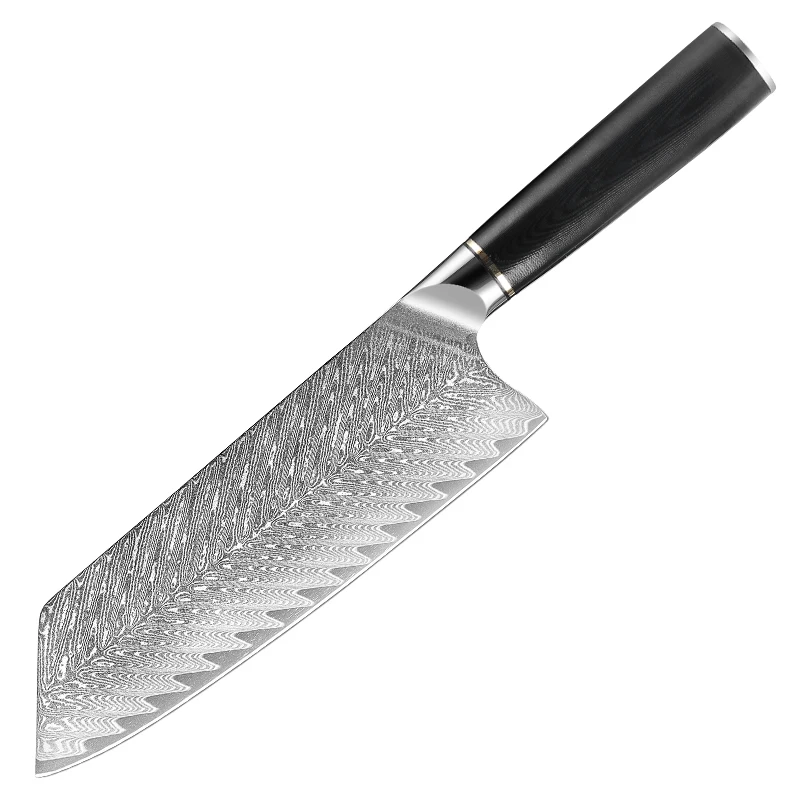 

TJ POP VG10 67 Layer Damascus Steel Professional 8 Inch Kiritsuke Knife With G10 Handle Sharp Chef Slicer Cleaver Kitchen Knives