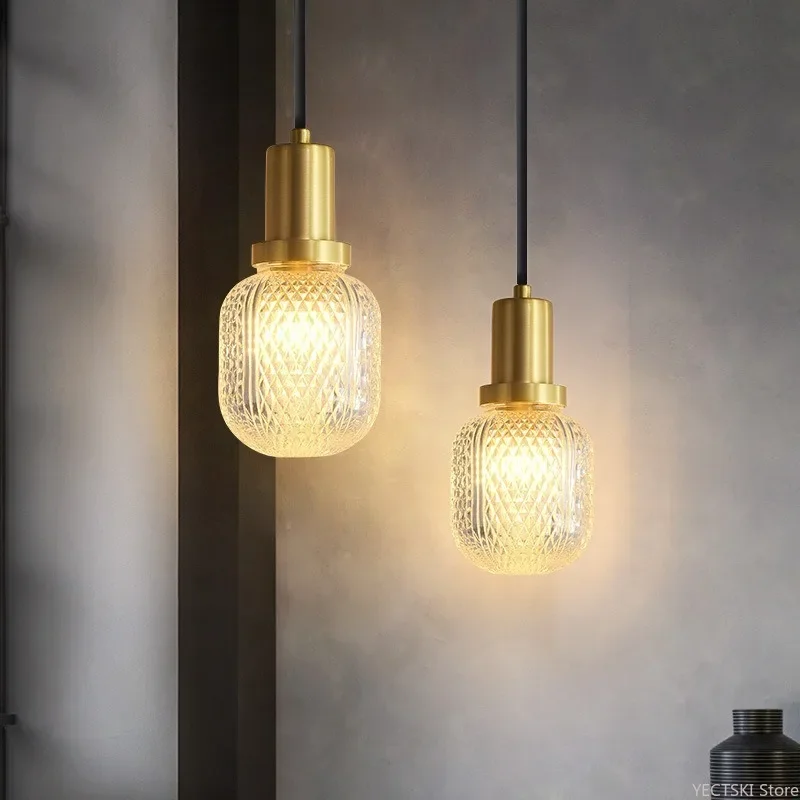 GHJUYIOL Роскошный прикроватный подвесной светильник из медного света современный и