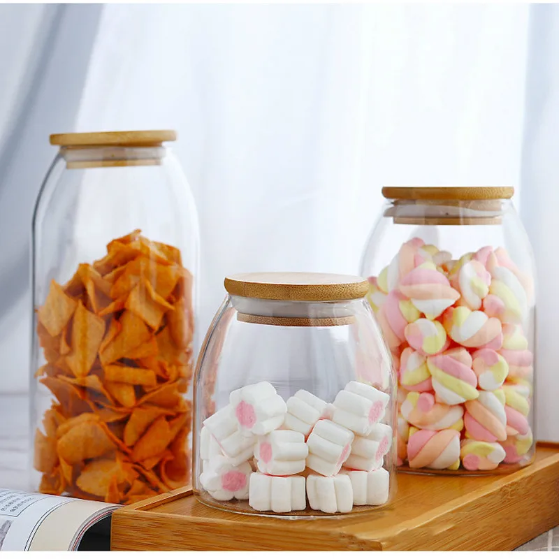 

Стеклянный контейнер для закусок из зерен хлопьев, контейнер для хранения продуктов, банки для хранения конфет, кухонные аксессуары, органа...