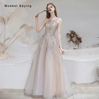 fairy a line square collar evening dresses 2022 with crystal new fashion formal women party prom gowns with spaghetti straps