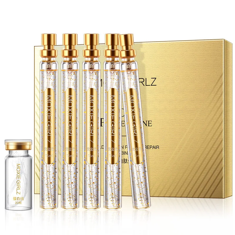 

24K Gold Face Serum Active Collagen Silk Thread Face EssenceAnti-Aging Smoothing Firming Moisturizing Hyaluronic Skin Care Set