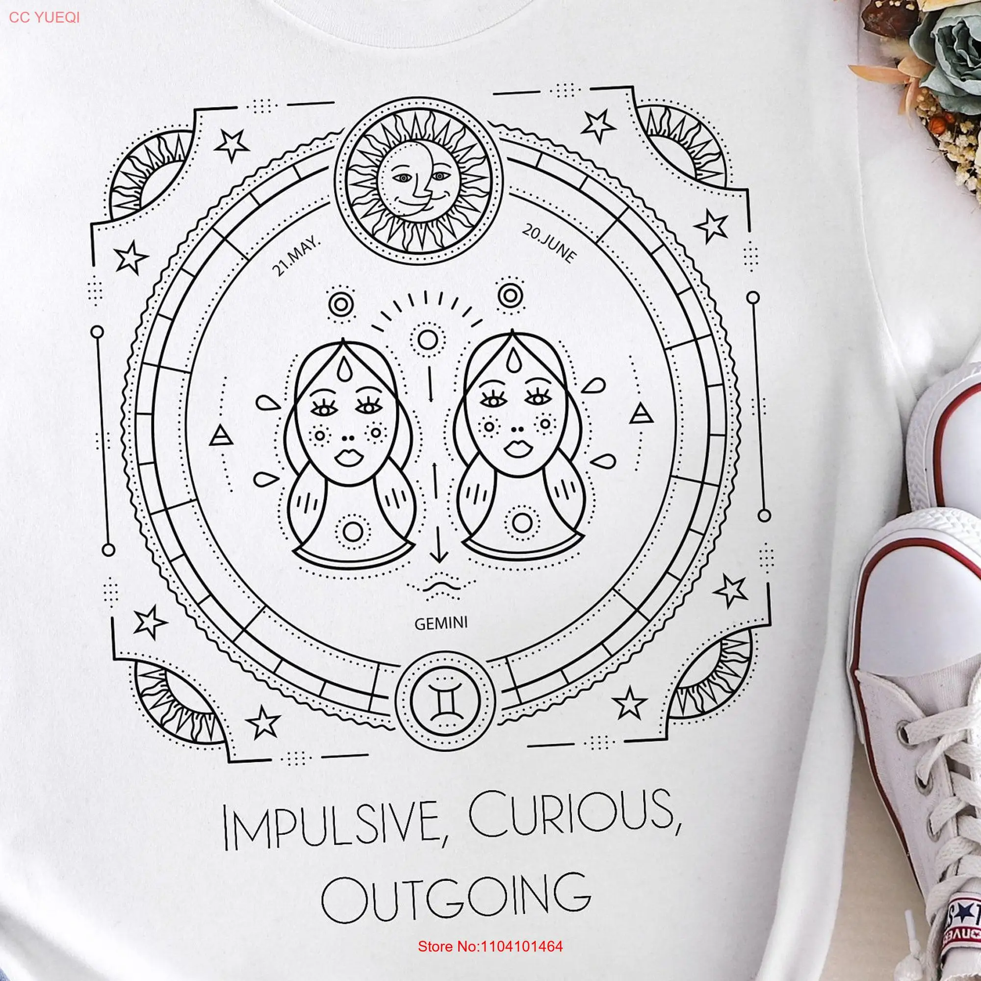 Футболка Gemni с длинным или коротким рукавом и знаком зодиака