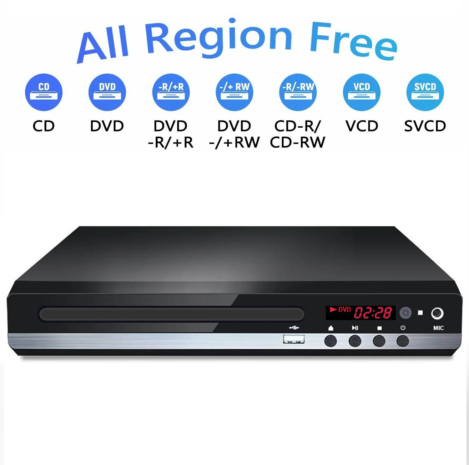 Vcd Cd Disc Media Player Machine With Av Output Remote Usb Mic Full Hd 1080p Home Dvd Player Box Multimedia