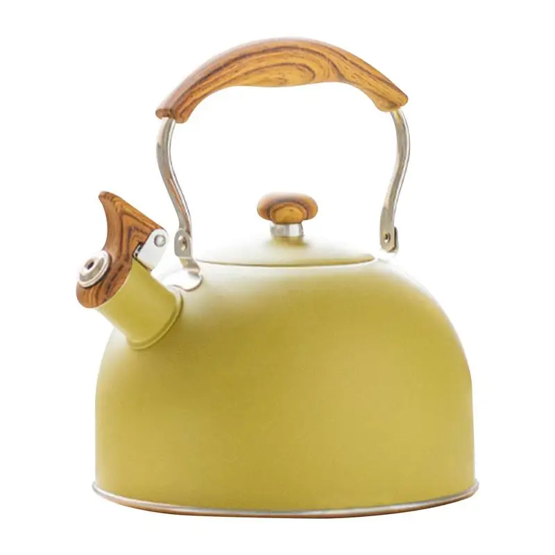 

Stainless Steel Stove Top Kettle Retro 2.5L Tea Kettle Stovetop With Touch Ergonomic Handle For Induction Electric Halogen