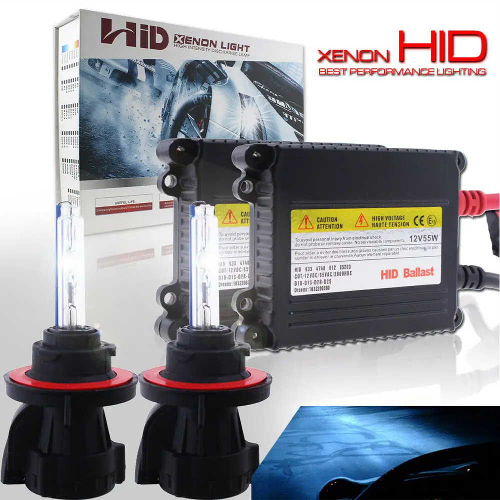 

55W Glofe H13 Bi-Xenon Hid Headlight Bulbs For Ford F-250 F-350 2005-2016 10000K