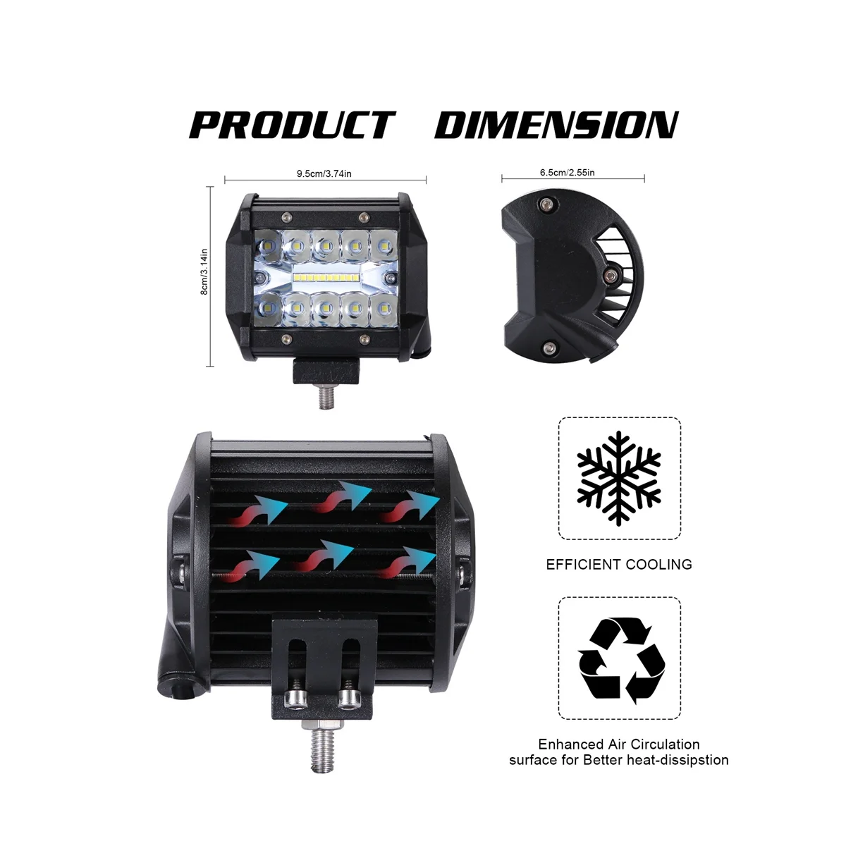 4-дюймовый фонарь для внедорожника водонепроницаемый противотуманный