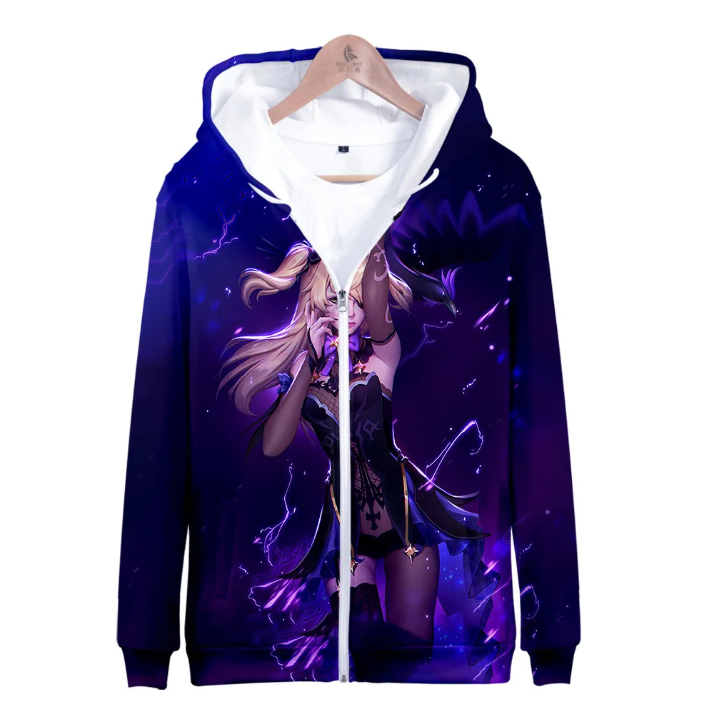 

2021 Genshin Impact Men/Women Zipper Hoodies 3D Print Fashion Sweatshirt Long Sleeve Coat kids Hoodie Tops fashion coat