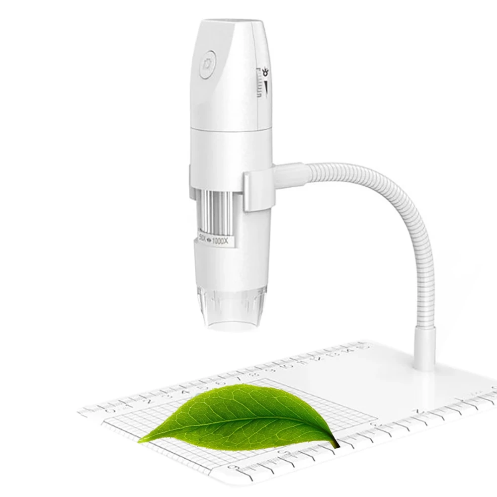 

1000X USB Wireless WIFI Electron Microscope Handheld Digital Magnifier with Fill Light for PCB Jewelry Inspection White