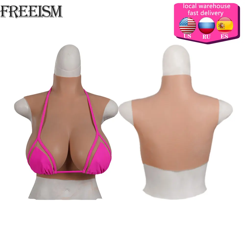 

FEEISM Huge Silicone Breasts Forms Plate Fake Boob Bodysuit Tit Nipple Enhancer Crossdress Shemale Transgender Drag Queen Gay