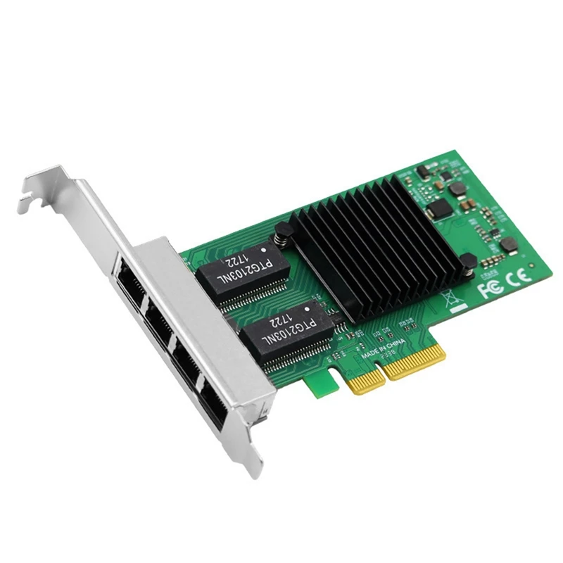 4-портовая сетевая карта PCIE X4 RJ45 Lan высокоскоростной Ethernet-адаптер 10/100/1000 Мбит/с
