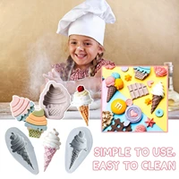 silicone mold ice cream cone chocolate fondant childrens ornaments baby making birthday mold decorative cake baking