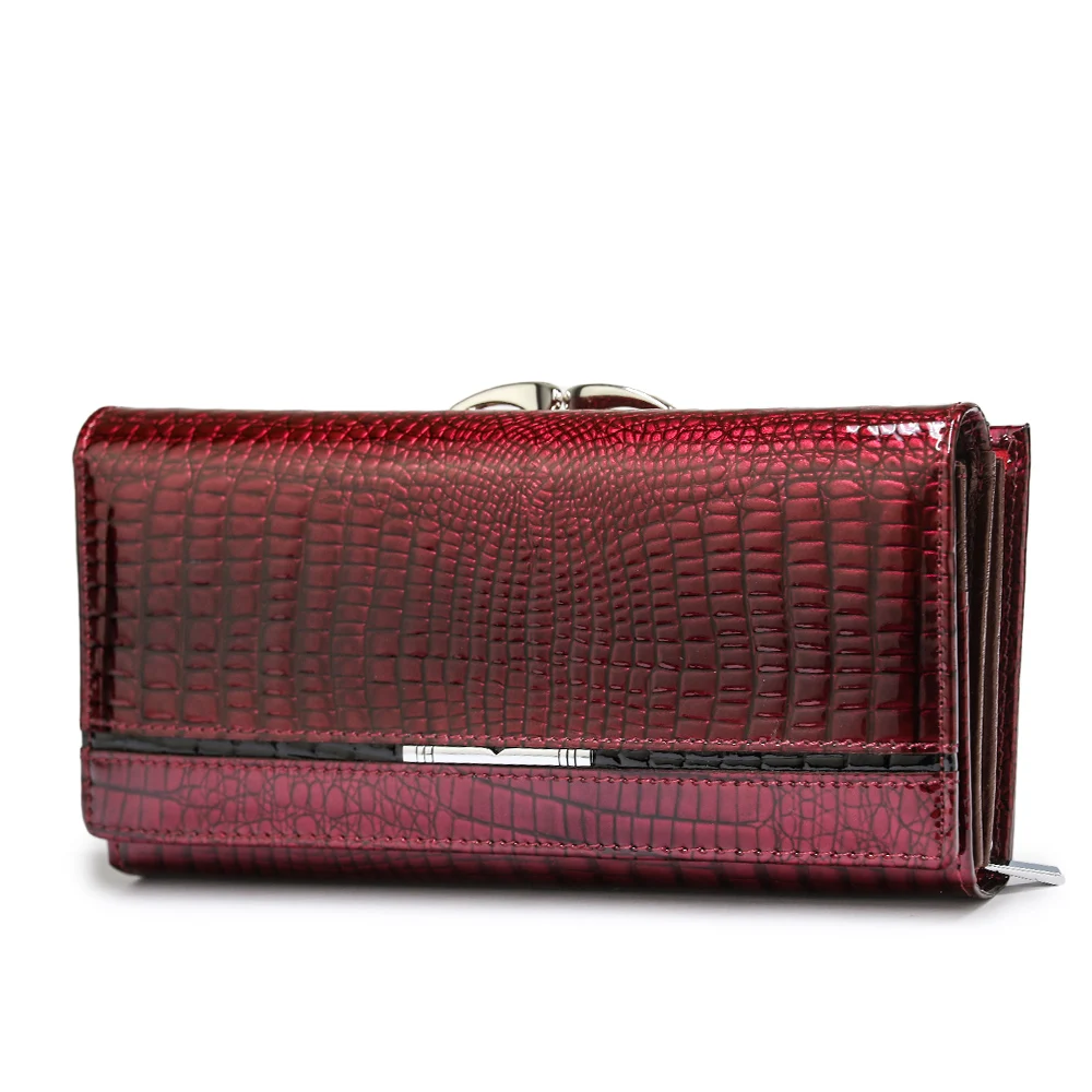

Coin Leather Money Genuine Ladies Bag Alligator Card Genuine Brand Pattern Holder Purse Wallets With Clutch Leather Women Long