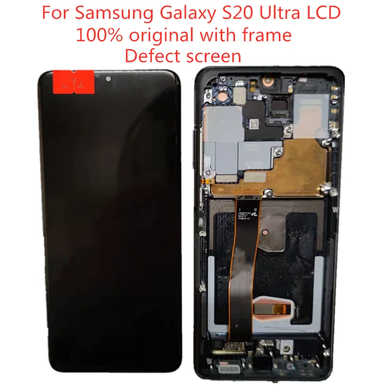 6.9 Inch Original AMOLED For Samsung Galaxy S20 Ultra LCD SM-G988 With Bezel Display Touch Screen Digitizer With Black Dot enlarge