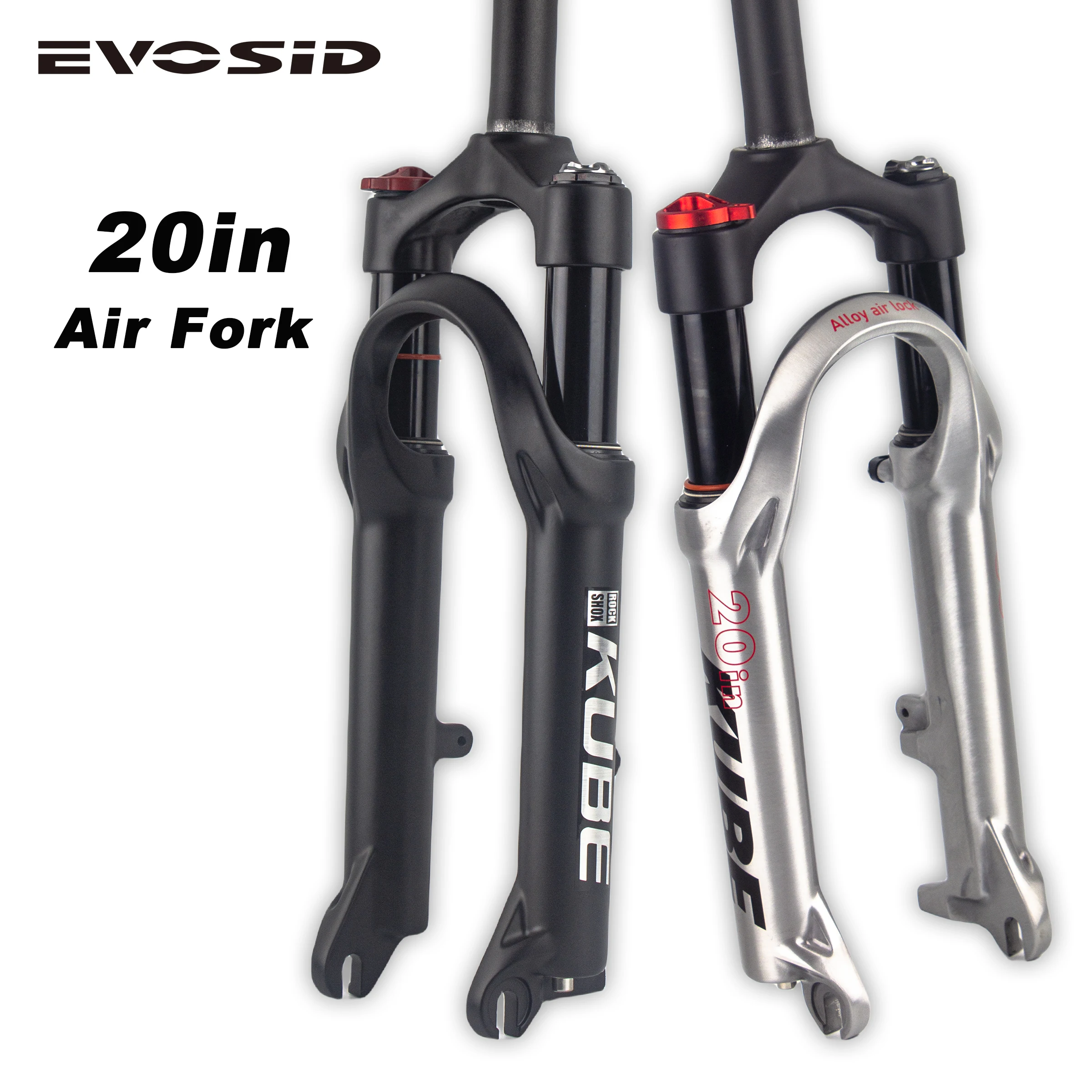 

Амортизационная воздушная вилка EVOSID для горного велосипеда, складной велосипед 20 дюймов с регулировкой, маленький диаметр колес для BMX, дисковый тормоз