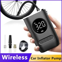 new electric inflator pump portable mini wireless smart digital air compressor tire pressure detection for car bike motorcycle