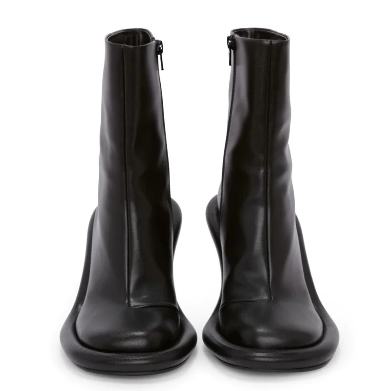 new ankle boots for women European pop microfiber leather pumps sexy lady round toe zipper riding boots wedge boots high heels