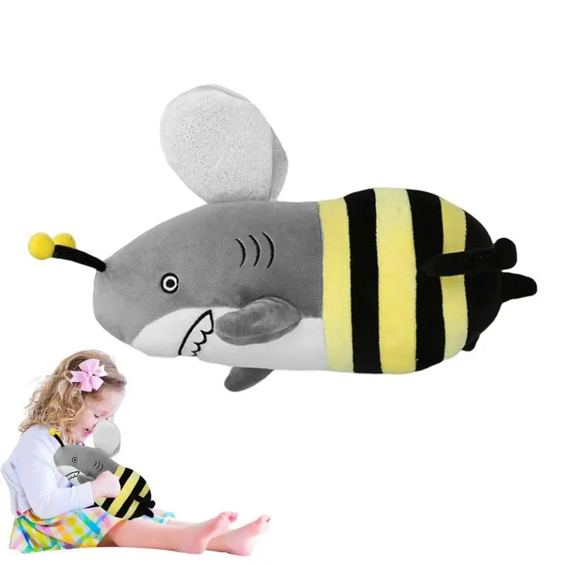 

Shark And Bee Stuffed Animal Cute Shark Bee Plush Toys Doll Cute Shark Bee Sleeping Hugging Pillow For Kids Birthday Gifts