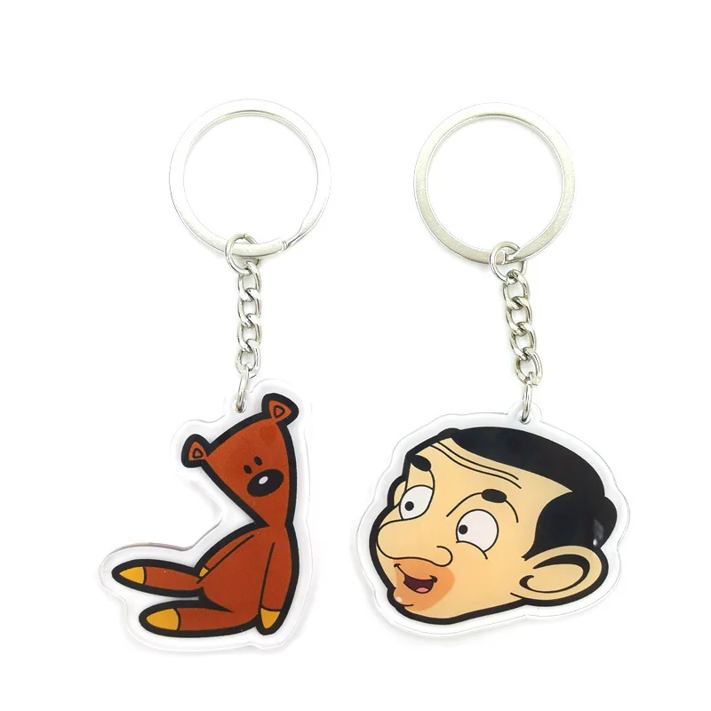 Mr. Bean Acrylic key pendant cute cartoon animal girl key chain bag decorative pendant small key chain 