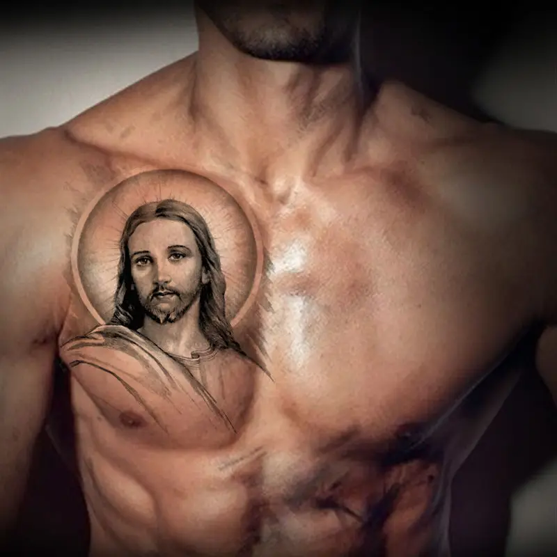 Новинка 2022 художественные портреты с Иисусом водостойкая тату-наклейка для