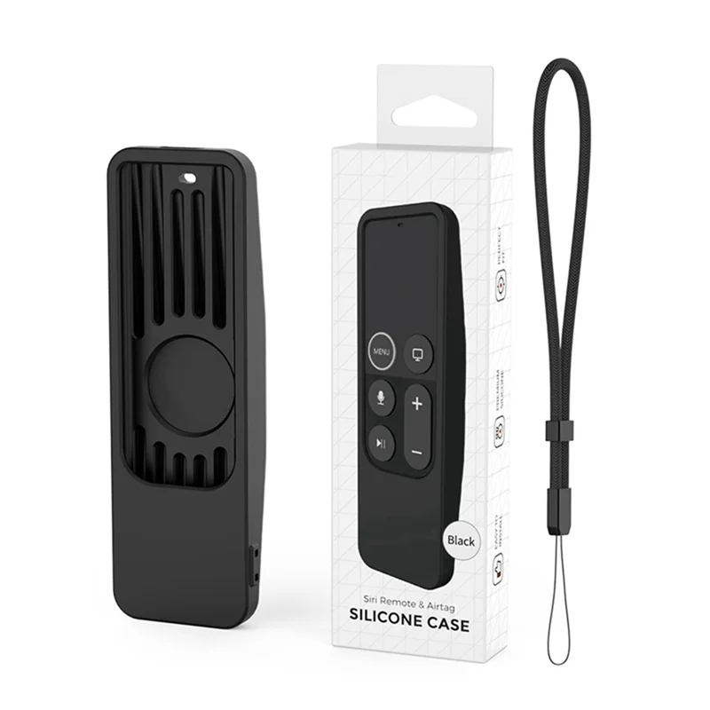 Для Apple TV HD/4K Siri Remote 2017 Чехол 1St Gen с держателем AirTag Противоскользящий силиконовый