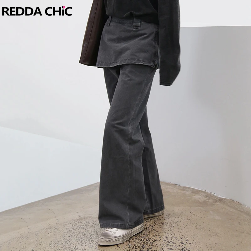 Женские мешковатые джинсы REDDACHiC серые винтажные однотонные Широкие джинсовые