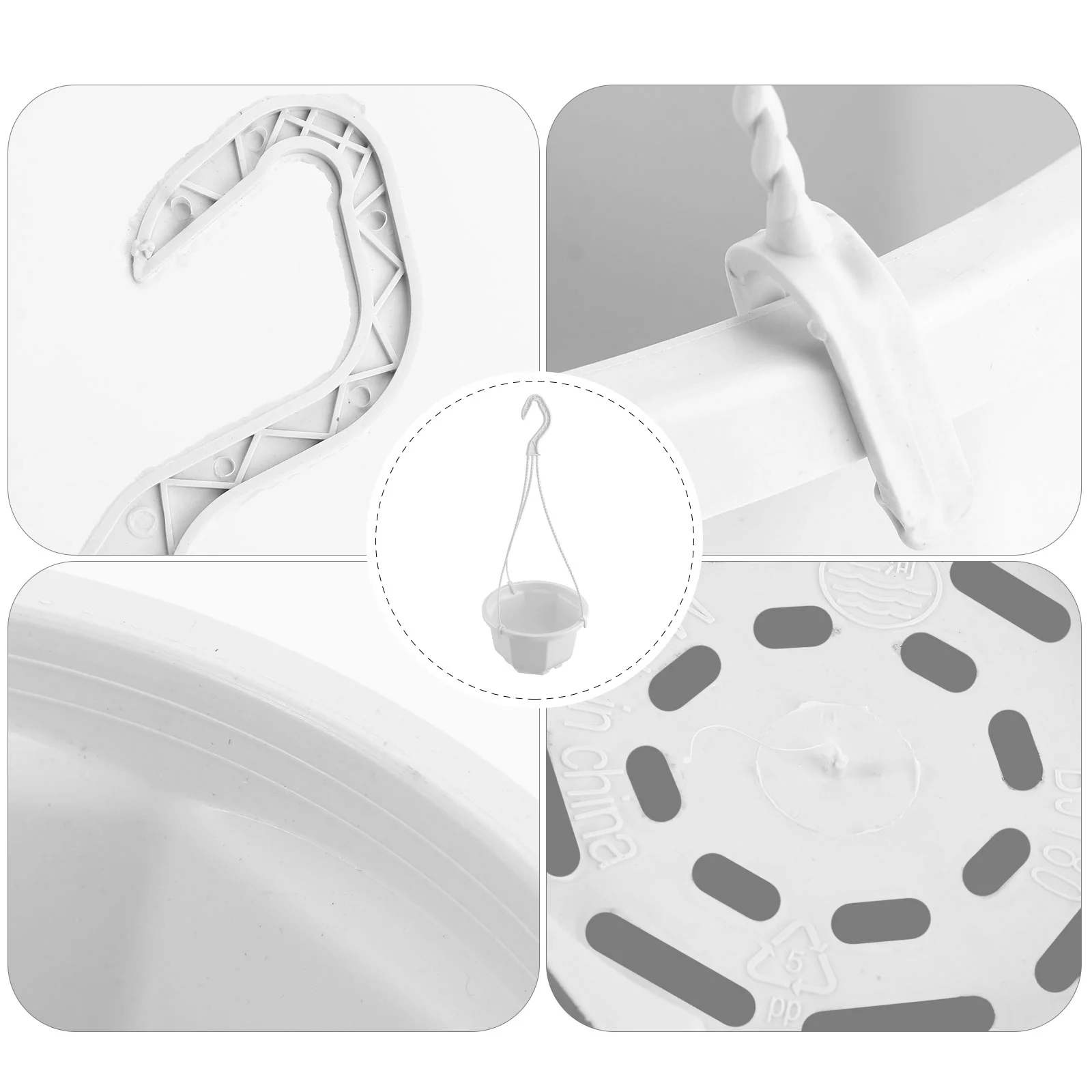 

5Pcs Hanging Plant Holders Durable Flower Pots Pendant Plastic Hanging Planters