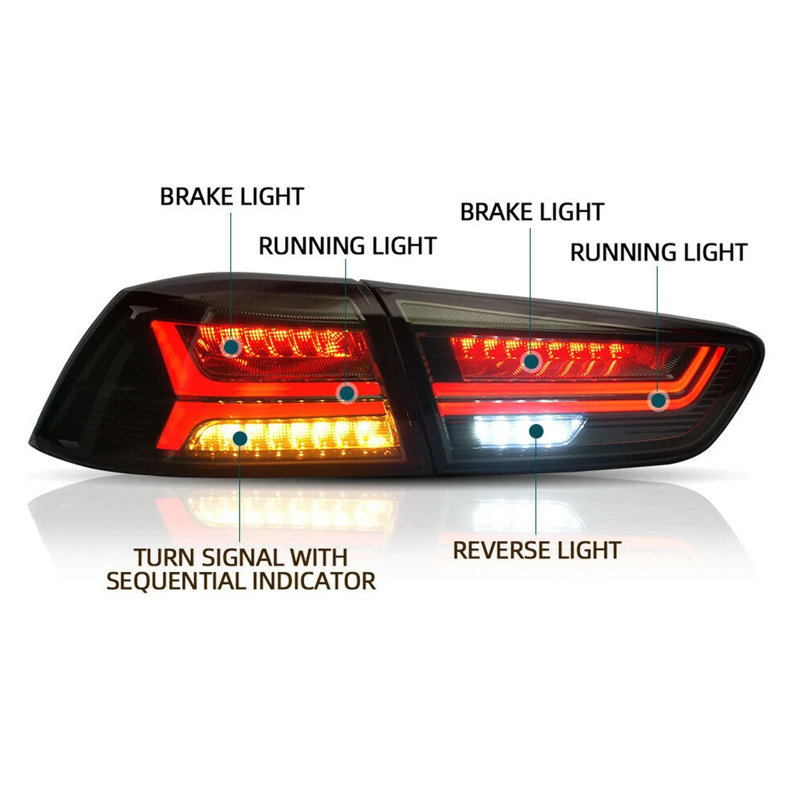 1 пара задние светодиодные лампы для Mitsubishi Lancer/Evo X 2008 2009 2010 2011 2012-2017