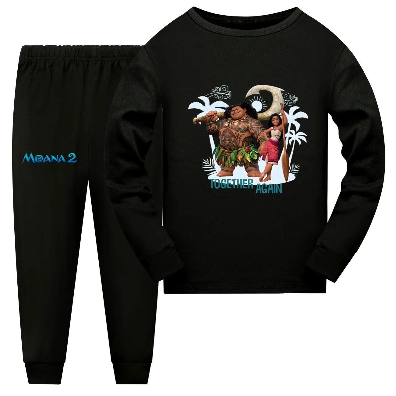 Spring Autumn Vaiana Children's Clothing Sets girl Sleepwear Clothes Kids Pajamas Set Baby Girls Cotton Moana 2 Cartoon Pyjamas