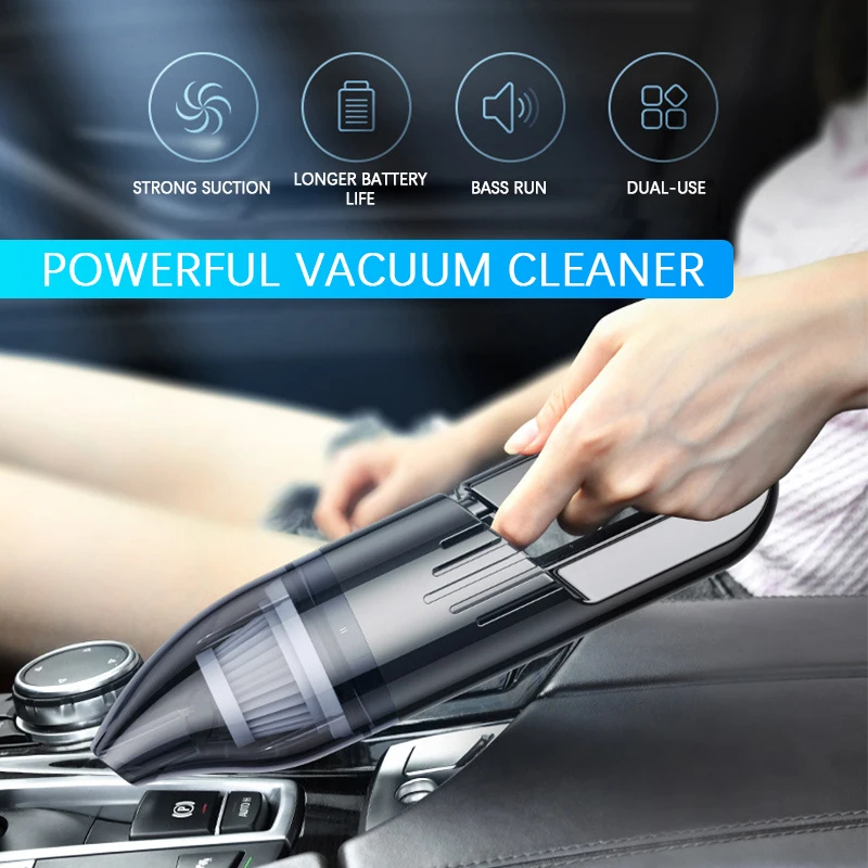

120W 6000Pa Powerful Turbo Motor Cyclone Hand Held Vacuum Cleaner Cordless Wet/Dry Dual Use Auto Portable Vacuums Cleaner Home