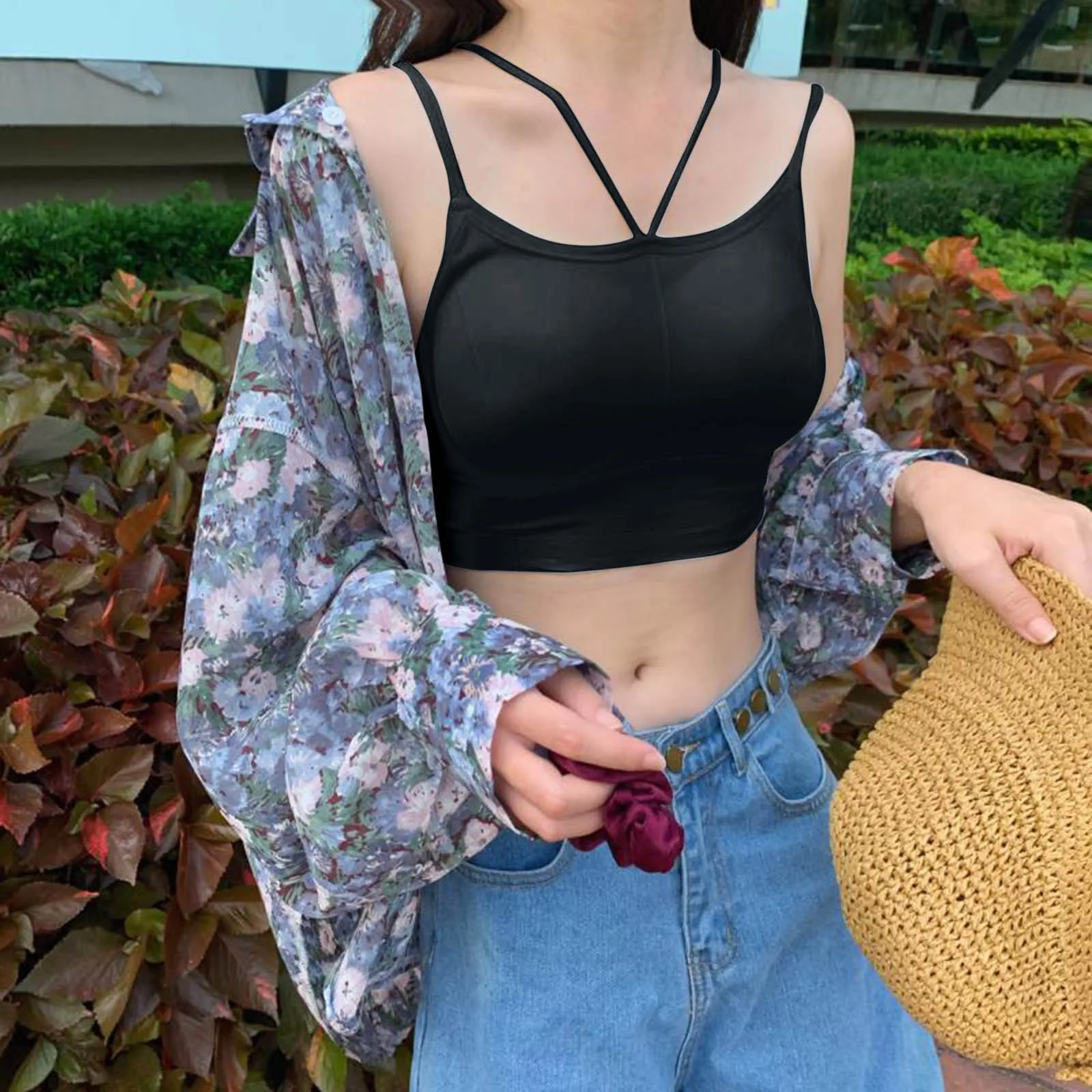 

Fashion Women Lady Casual Tops Tube Chest Wrap Bandeau Underwear Solid Color Wrapped Chest Strap Chest Pad Underwear