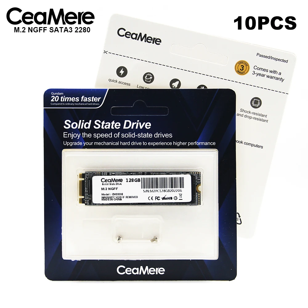 CeaMere M2 SATAIII 10 шт. 240G 256 ГБ SSD 128 Гб ssd m.2 2280 500 твердотельный накопитель Жесткий диск