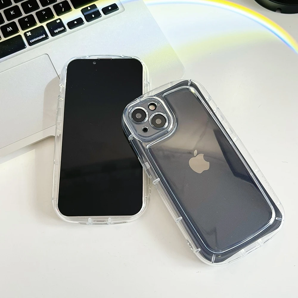 New Luxury Shockproof Transparent Phone Case For iPhone 13 12 11 14 Pro Max X Xs XR 7 8 Plus SE Silicone Bumper Clear Soft Cover