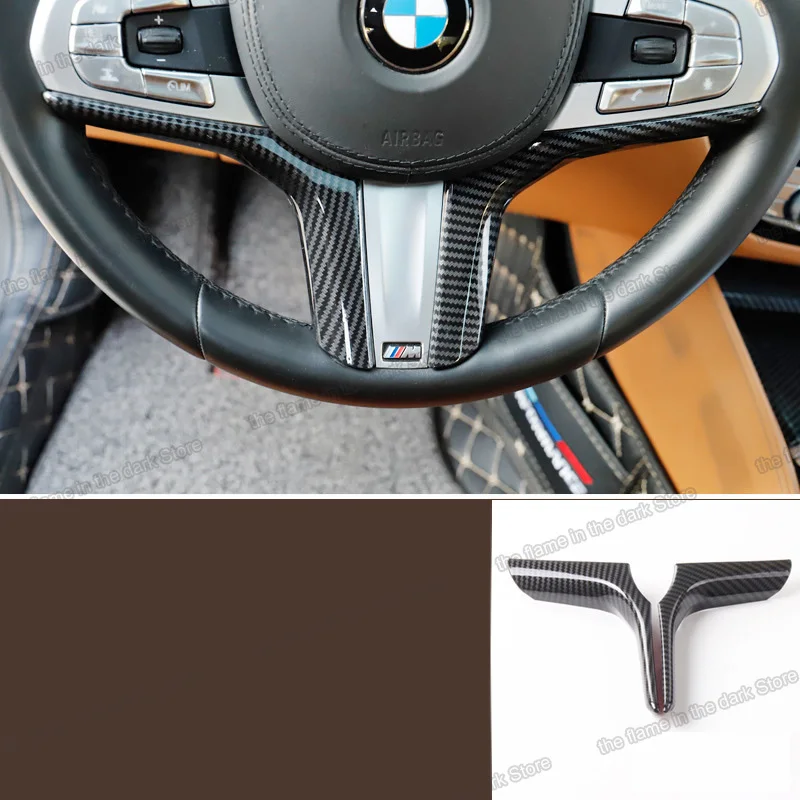 

Автомобильная отделка на руль lsrtw2017 из углеродного волокна abs, украшение для bmw 5 6 серии 2018 2019 2020 2021, аксессуары G30 G32