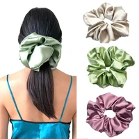 oversized scrunchies big rubber hair ties elastic hair bands girs ponytail holder smooth satin scrunchie women hair accessories