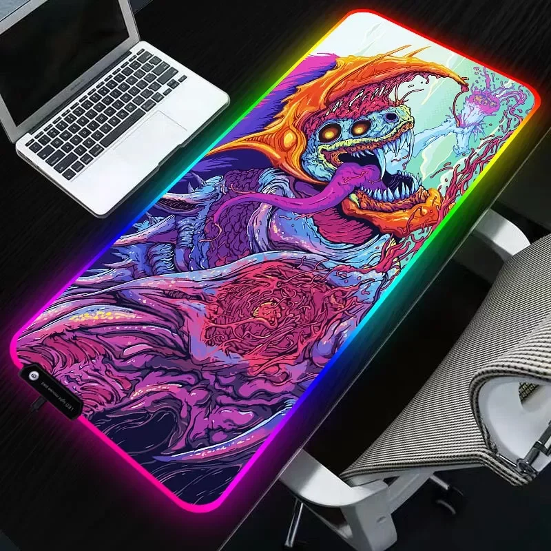 

Gaming Mouse Pad RGB Backlight Mat 900x400 Gamer XXL Computer Mousepad CS GO Hyper Beast Non-Slip Rubber Desk Mat For PC
