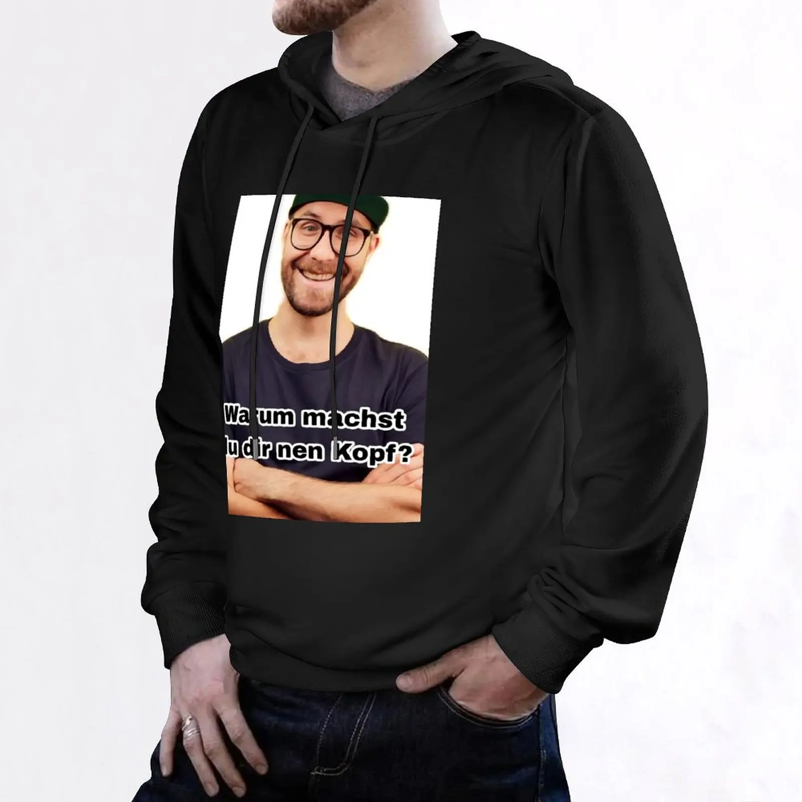 Марк Форстер - Почему ты хидит головой? Пуловер с капюшоном memes мужская одежда