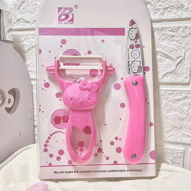 

Cartoon Sanrios Kitchenware Hellokittys Kawaii Household Kitchen Stainless Steel Paring Knife Fruit Knife
