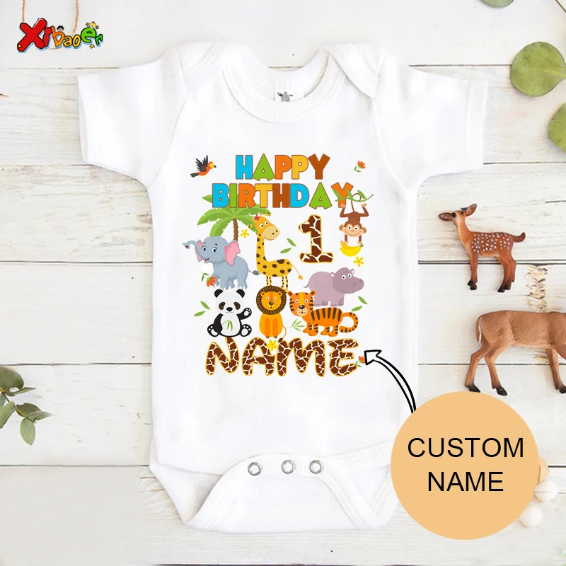 Custom Onesie First Birthday Party Matching Outfit 1st Personalized Name One Shirt Baby Shower Gift Toddler Shir Baby Jumpsuit