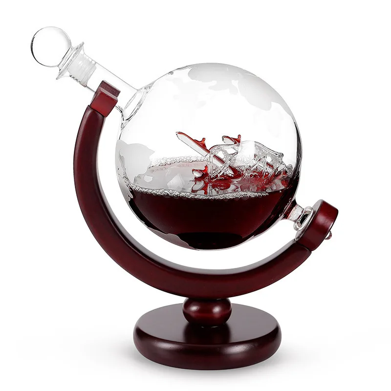 

Графин для вина Globe, стеклянный Хрустальный диспенсер для спирта для вечерние, стеклянная посуда, графин для виски и водки, графин без свинца...