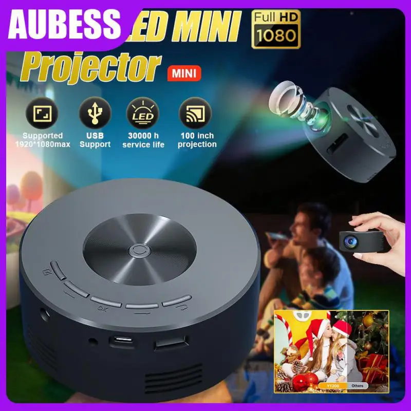 

Mini Led Wired Same Screen Projector Home Theater Media Player 30000 Hours Mobile Video Projector 1920*1080 Resolution Yt200