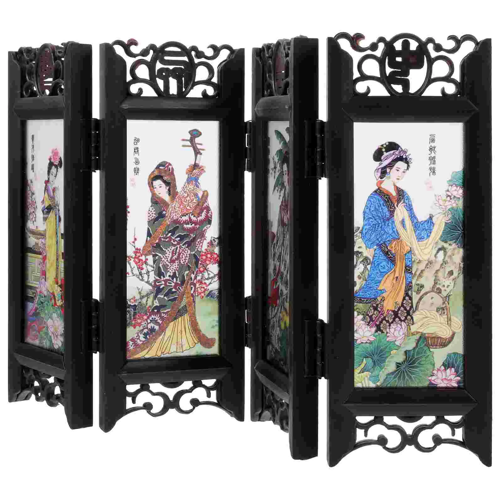 

Small Screen Decoration Gift China Room Divider Folding Screen (Four Great Beauties)