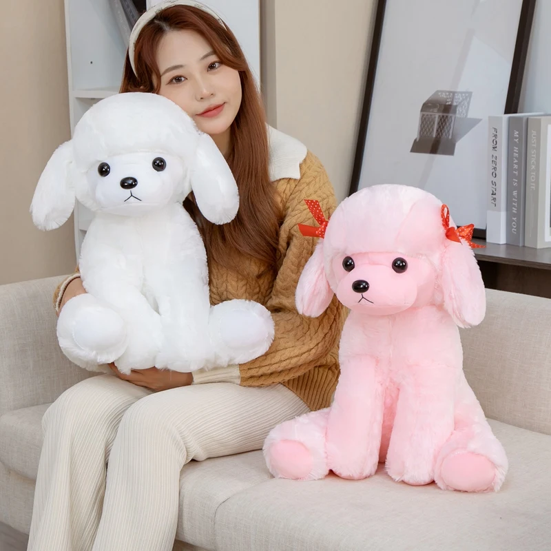 

1pc 45CM Cute Plush Poodle Toys Life Like Curly Hair Dog Dolls Stuffed Soft Animal Pillow for Children Baby Birthday Home Decor