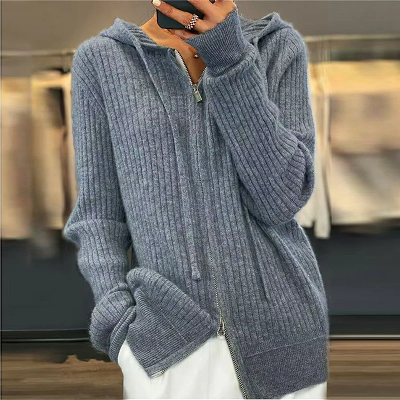 Осенне-зимние толстовки свитер кардиган женское модное пальто с длинными