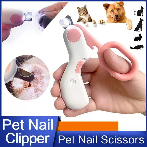 

Professional Pet Nail Clipper With LED Light Can Illuminate The Bleeding Line Pet Claw Scissors Avoid Over Cutting for Dogs Cats